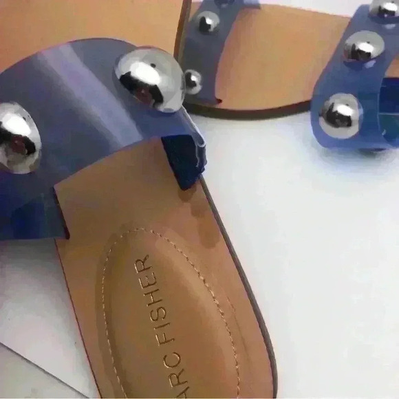 Marc Fisher Blue Clear Studs Sandals Sz 8 - Picture 4 of 11